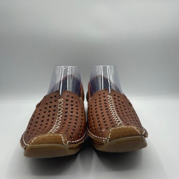 Rieker Anti Stress Loafers Leather Brown Perforated Slip On Mens 40 7.5 main image 7
